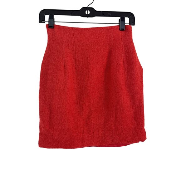 Vintage Christian Dior Womens Red Wool Skirt Suit Set 2P Jacket & Skirt USA - Picture 7 of 16